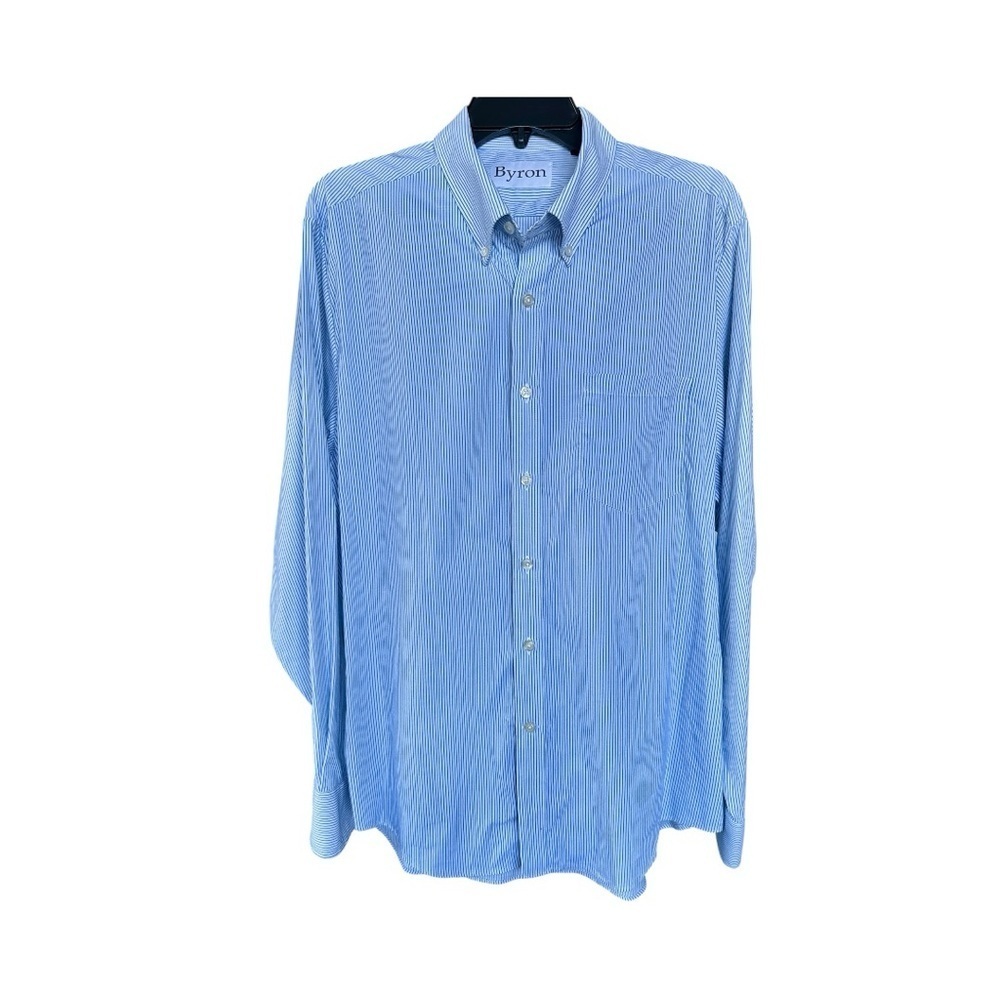 BYRON, NWOT, MENS CLASSIC FIT, LONG SLEEVE STRIPE SHIRT. SIZE 17 34/35